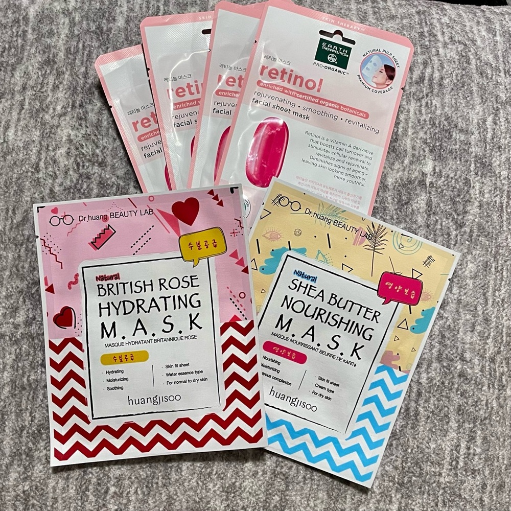 Dr. huang BEAUTY LAB and Retinol Earth Therapeutics Facial Sheet Masks Bundle